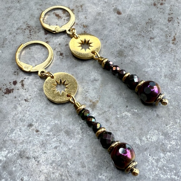 Boucles d'oreilles OWI 1137 en hématite noire