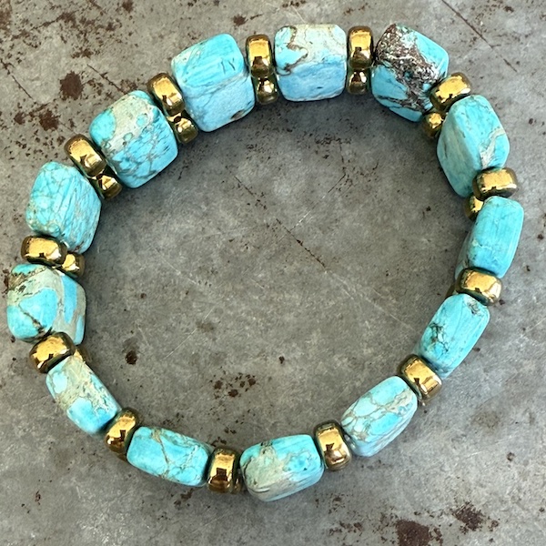 Bracelet double ISPAHU en jaspe impérial turquoise-1