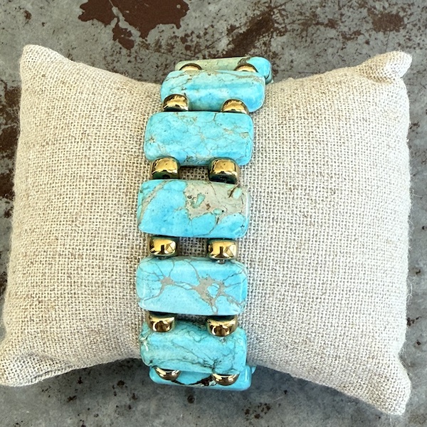 Bracelet double ISPAHU en jaspe impérial turquoise-2