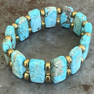 Bracelet double ISPAHU en jaspe impérial turquoise