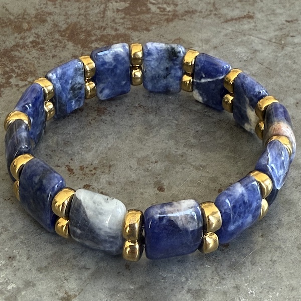 Bracelet double ISPAHU en sodalite