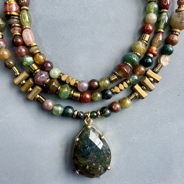 Collier COKATA 75 cm en agate indienne-2