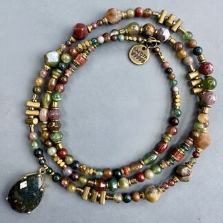 Collier COKATA 75 cm en agate indienne