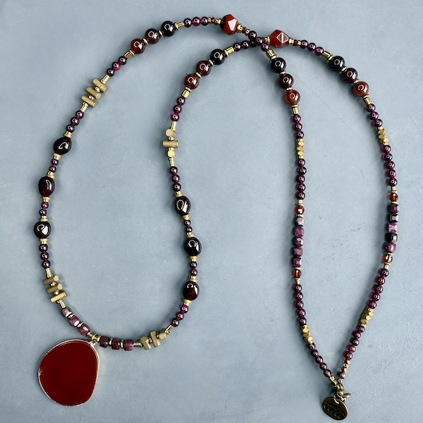 Collier COKATA 75 cm en grenat-1