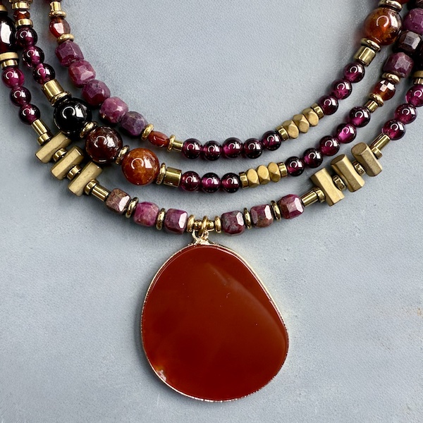 Collier COKATA 75 cm en grenat-2