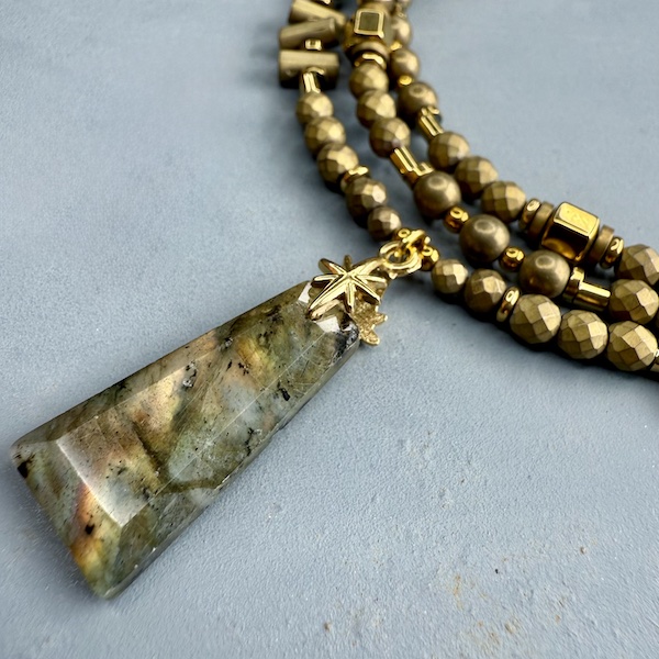 Collier COKATA 75 cm en hématite bronze mat-2