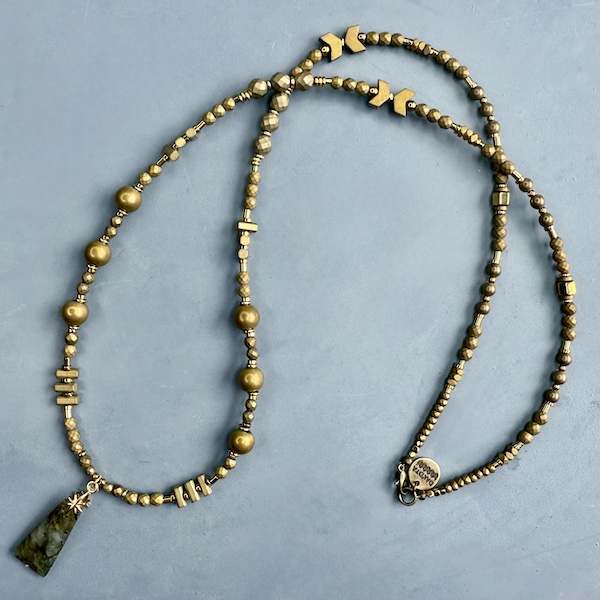 Collier COKATA 75 cm en hématite bronze mat-3