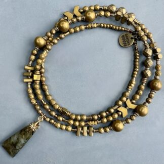 Collier COKATA 75 cm en hématite bronze mat