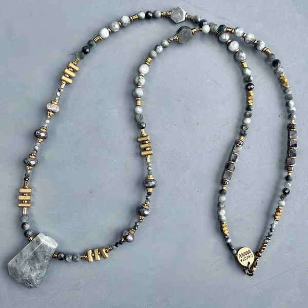 Collier COKATA 75 cm en oeil de faucon-1