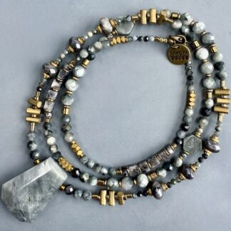 Collier COKATA 75 cm en oeil de faucon