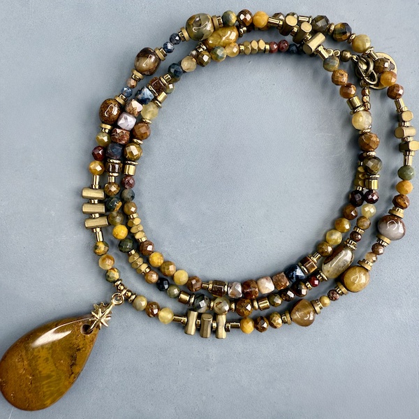 Collier COKATA 75 cm en pietersite