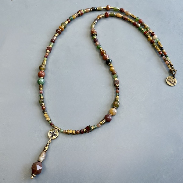 Collier SAKOWI 60 cm en agate indienne-1