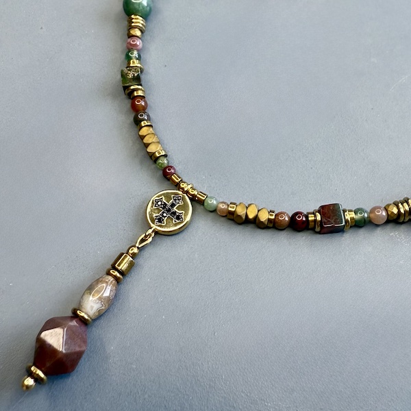 Collier SAKOWI 60 cm en agate indienne-2