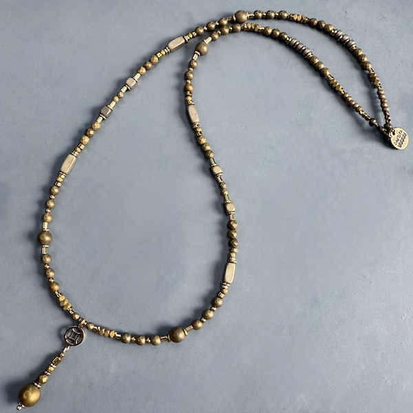 Collier SAKOWI 60 cm en hématite bronze mat-1