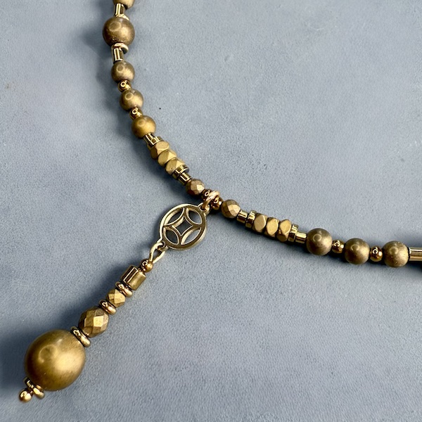 Collier SAKOWI 60 cm en hématite bronze mat-2