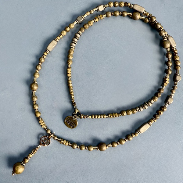 Collier SAKOWI 60 cm en hématite bronze mat