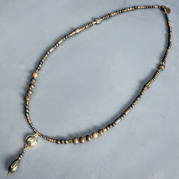 Collier SAKOWI 60 cm en pyrite-1