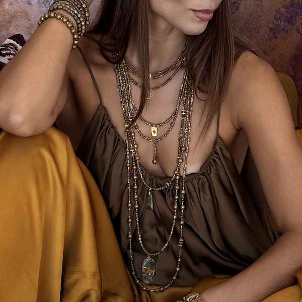 Colliers en hématite bronze mat-2