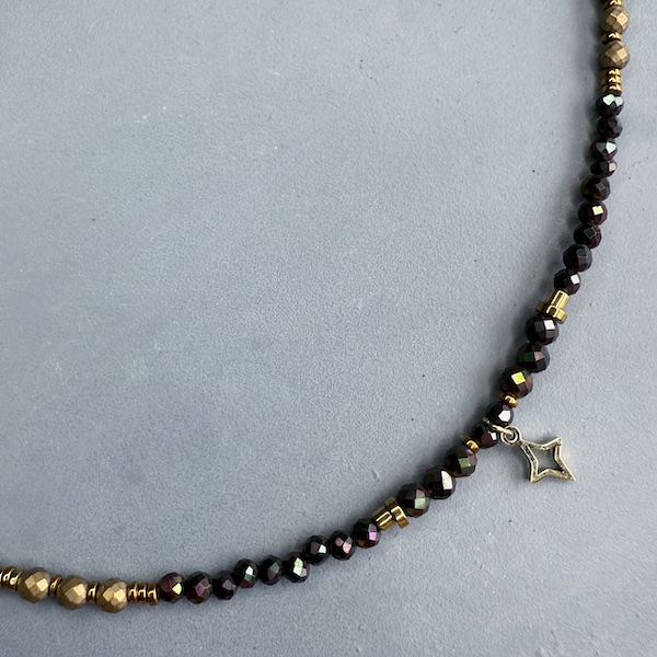 Jonc NUMPA en hématite noire scarabée-1