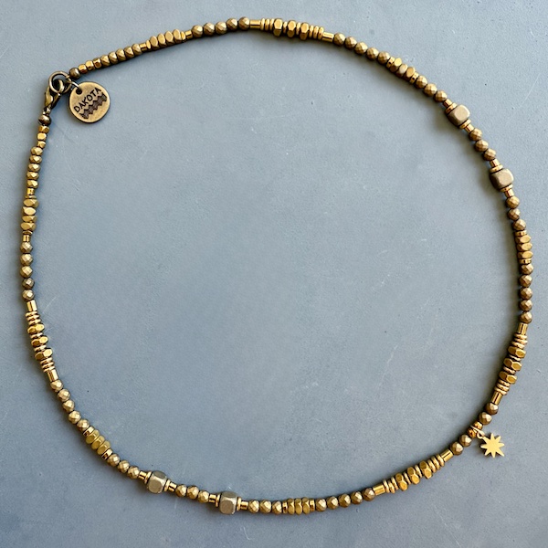 Ras du cou TOPA 40 cm en hématite bronze mat