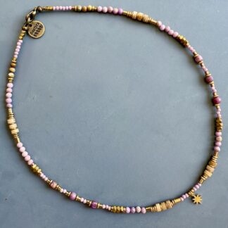 Ras du cou TOPA 40 cm en mica lépidolite