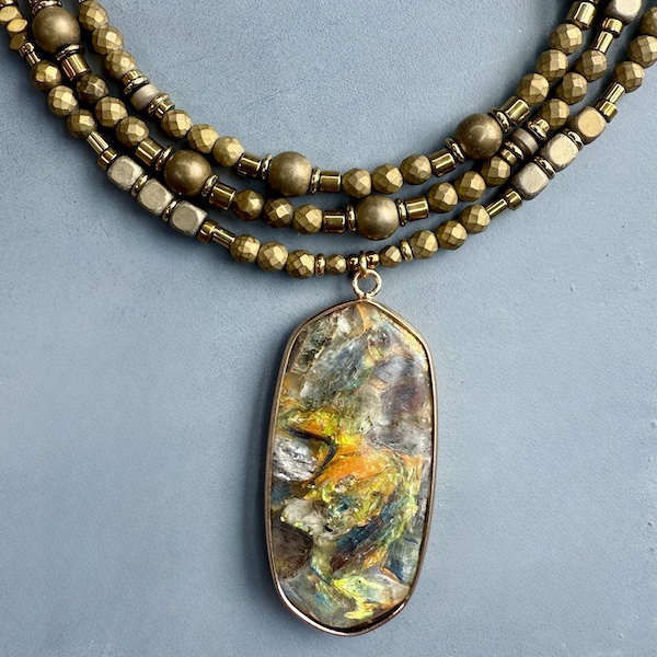 Sautoir NAPYUKA 95 cm en hématite bronze mat-1