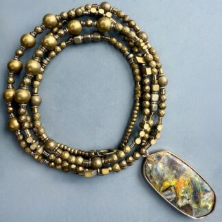 Sautoir NAPYUKA 95 cm en hématite bronze mat