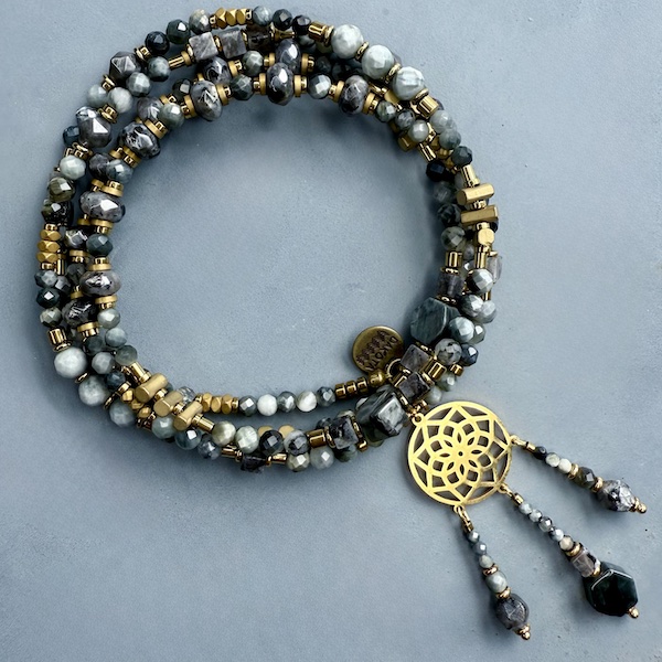 Sautoir NAPYUKA 95 cm en oeil de faucon