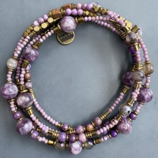 Sautoir TANKA 110 cm en mica lépidolite-2