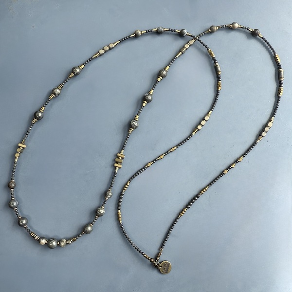 Sautoir TANKA 110 cm en pyrite-2