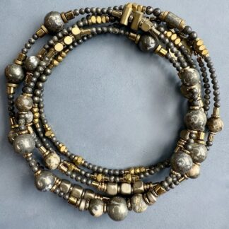 Sautoir TANKA 110 cm en pyrite