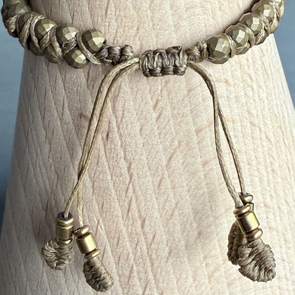 Bracelet macramé 2 rangs hématite bronze-3