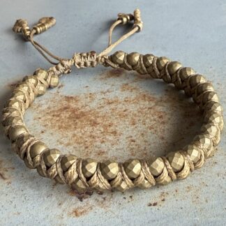 Bracelet macramé 2 rangs hématite bronze-4