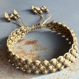 Bracelet macramé 3 rangs hématite bronze-4