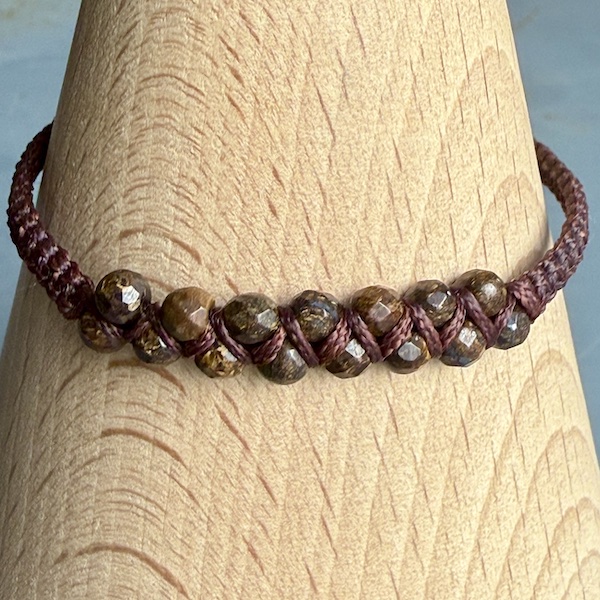 Bracelet macramé double bronzite-2