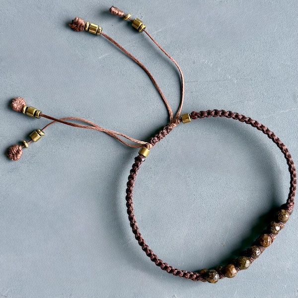 Bracelet macramé double bronzite-3