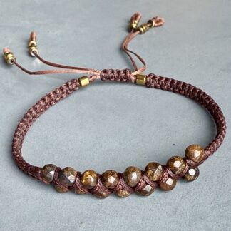 Bracelet macramé double bronzite