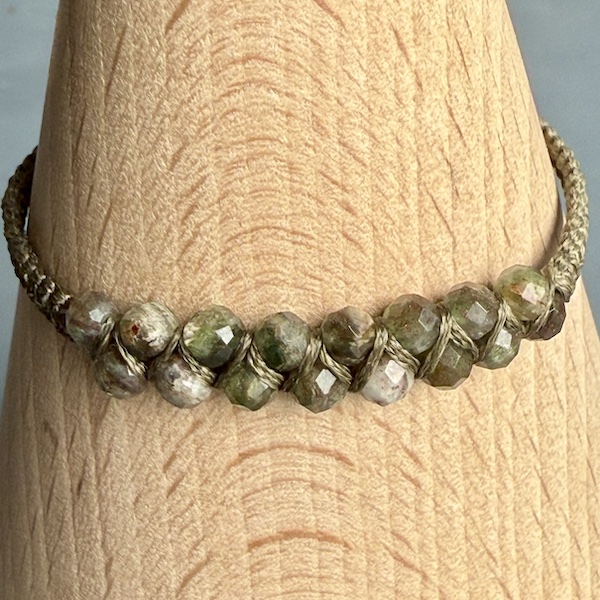 Bracelet macramé double fuschite-2