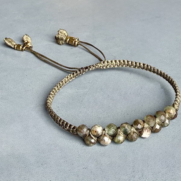 Bracelet macramé double fuschite