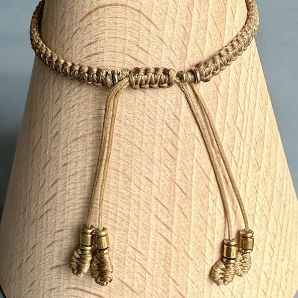 Bracelet macramé double hématite bronze-1