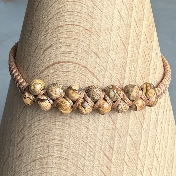 Bracelet macramé double jaspe paysage-2