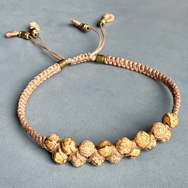 Bracelet macramé double jaspe paysage