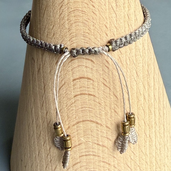 Bracelet macramé double obsidienne glace-1