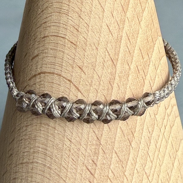 Bracelet macramé double obsidienne glace-2