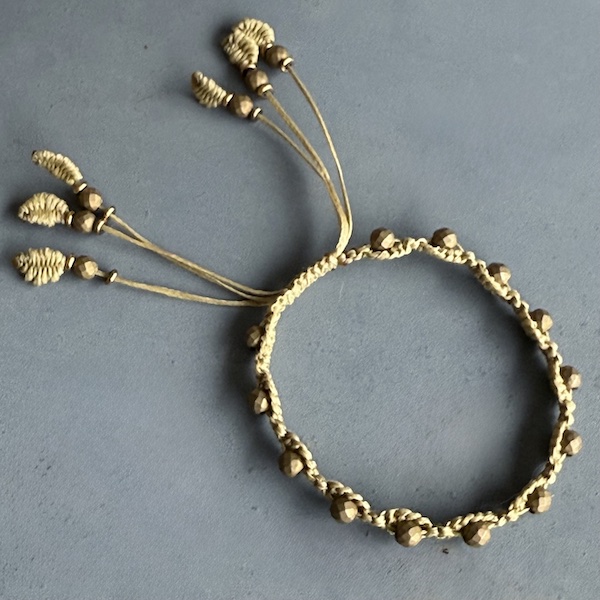 Bracelet macramé hématite bronze-1