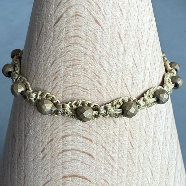 Bracelet macramé hématite bronze-2