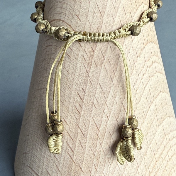 Bracelet macramé hématite bronze-3
