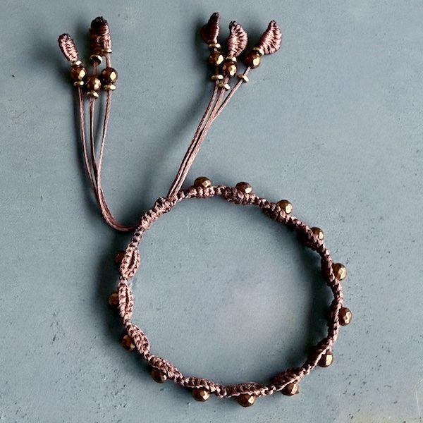 Bracelet macramé hématite cuivre-1
