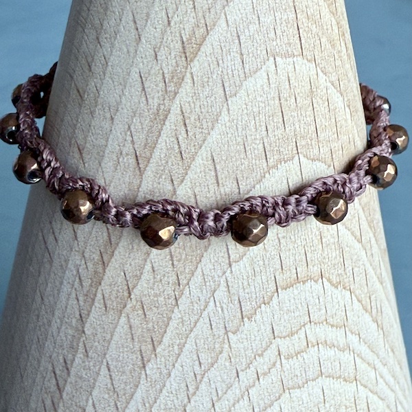 Bracelet macramé hématite cuivre-2