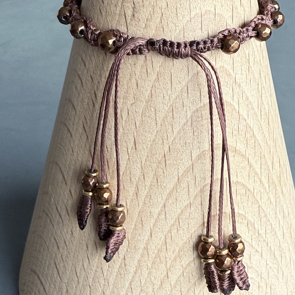 Bracelet macramé hématite cuivre-3